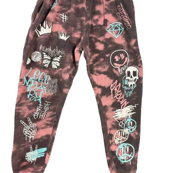 EUC Eighty Eight Brand Men’s Graffiti Graphic Hoodie & Jogger Sweat Set Sz Large - Picture 8 of 15